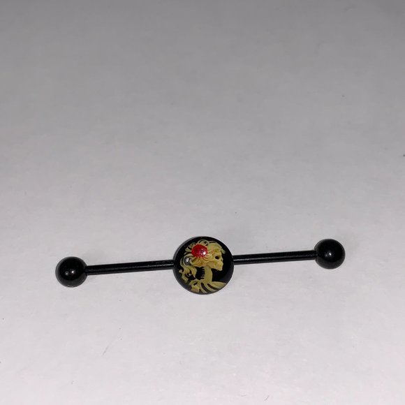 Skeleton Cameo Industrial Bar, 14 Gauge - Picture 5 of 11